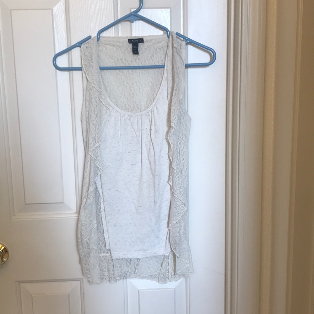 Lace cream tank